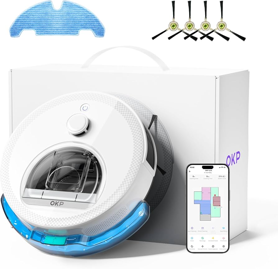 Amazon | OKP Life ロボット掃除機 L6 Aqua [2-in-1 吸引・水拭き両用