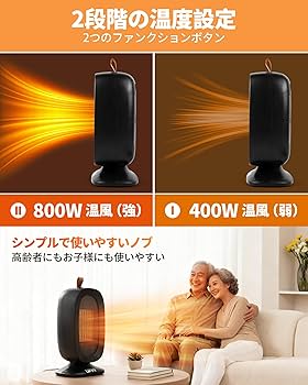 Amazon | セラミックヒーター 小型 電気ストーブ 【2025冬新登場】暖房