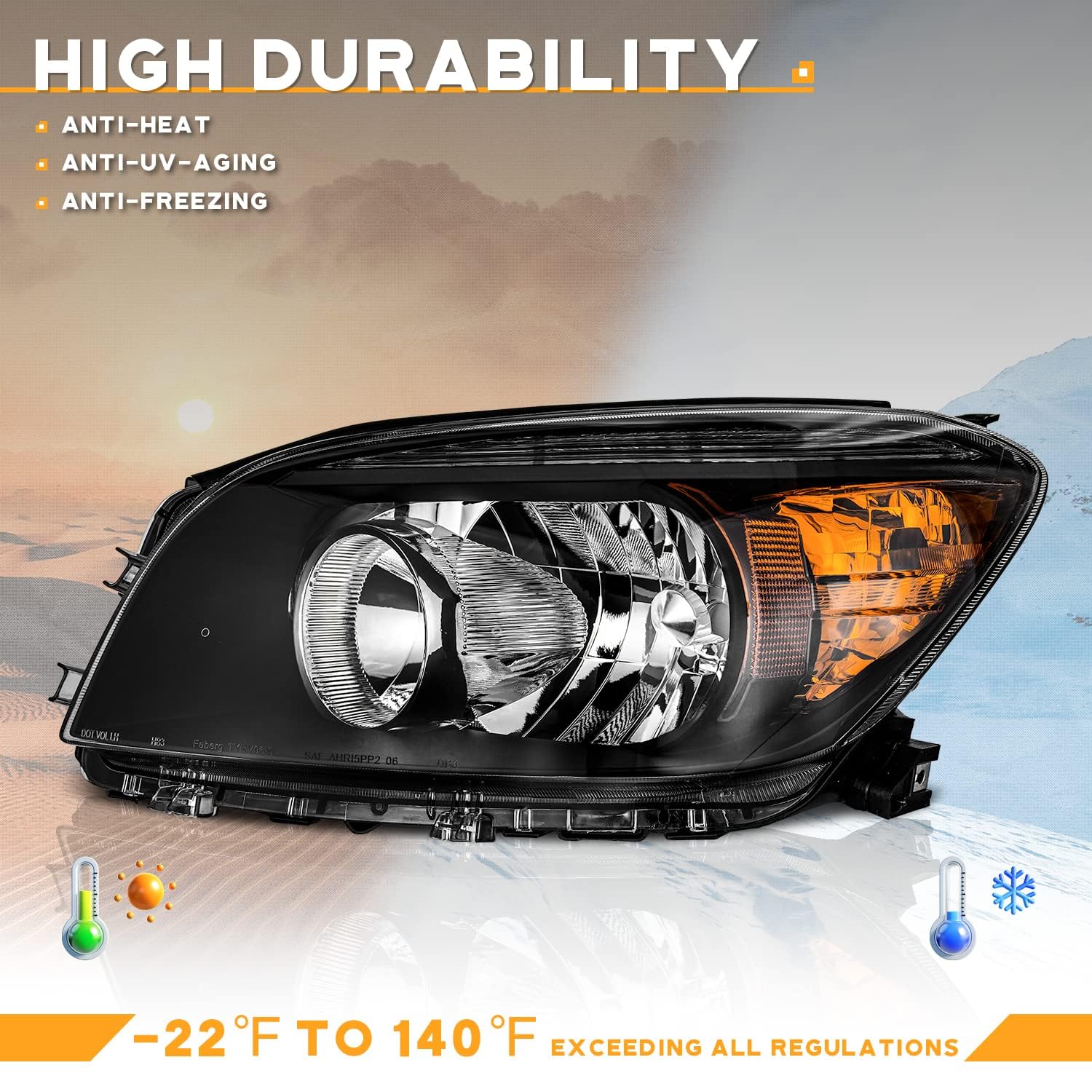 Amazon | WEELMOTO 2006-2008 トヨタ RAV4 ヘッドライト 交換用 06 07