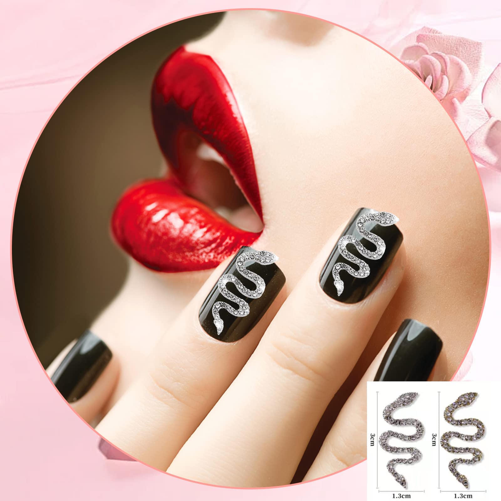 Amazon | ネイルパーツ 蛇 5個セット 3D立体 合金 蛇 ネイルストーン