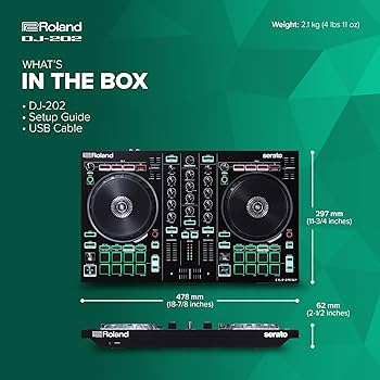 Roland DJ-202 Compact DJ Controller | 2-Channel, 4-Deck Controller