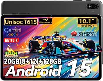 Tablet 2025 Latest 10.1 inch Android 15 Tablet with T615 Octa-core