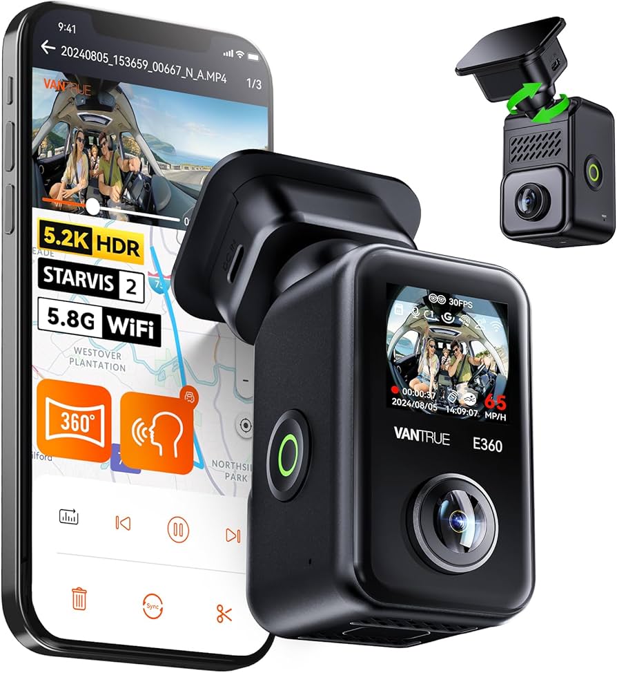 Amazon.co.jp: 360度 ドライブレコーダー VANTRUE E360 5.2K ドラレコ