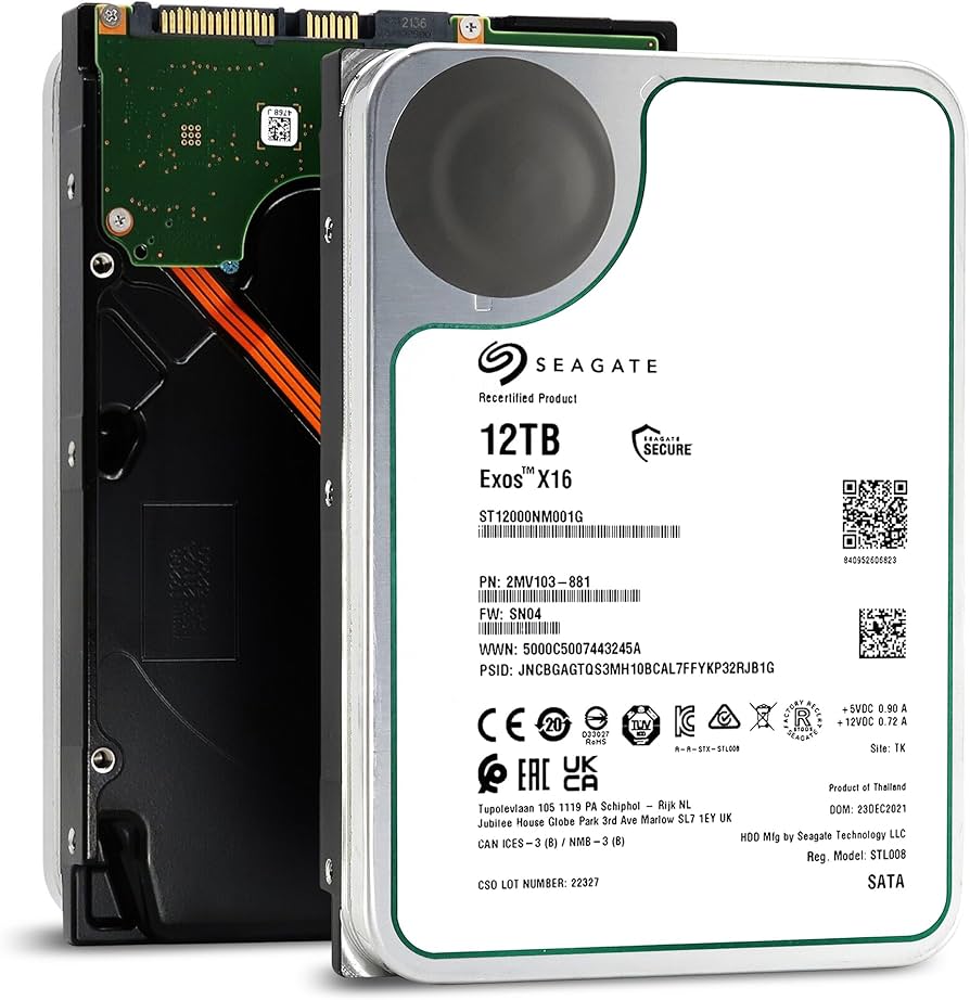 Amazon.com: Seagate Exos X16 ST12000NM001G 12 TB Hard Drive