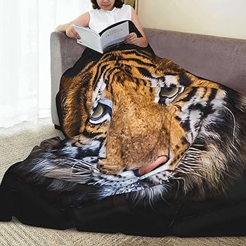 Amazon｜毛布 虎柄 トラ アニメ ひざ掛け 軽量 薄手 ブランケット