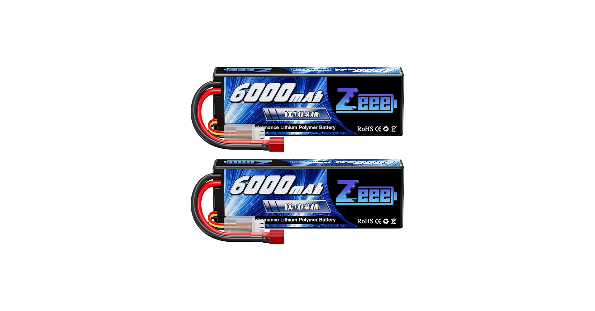 Amazon.com: Zeee 2S Lipo Battery 6000mAh 80C 7.4V Hard Case RC