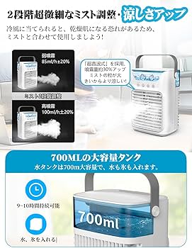 Amazon.co.jp: 冷風機 冷風扇 強力 人気【2025新型・噴霧加湿・USB-C