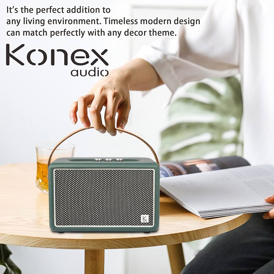 Amazon.com: Vintage Bluetooth Speaker, KONEX 40W Leather Portable