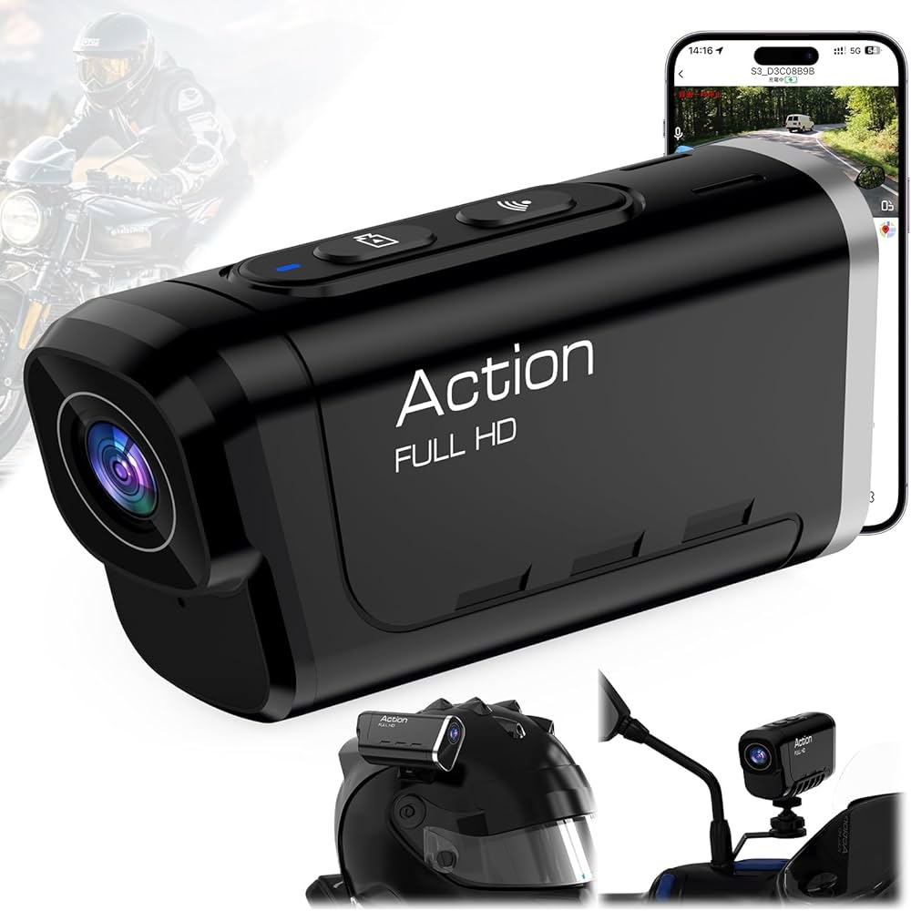 Amazon | 前後カメラ アクションカメラ 4K ウェアラブルカメラ バイク