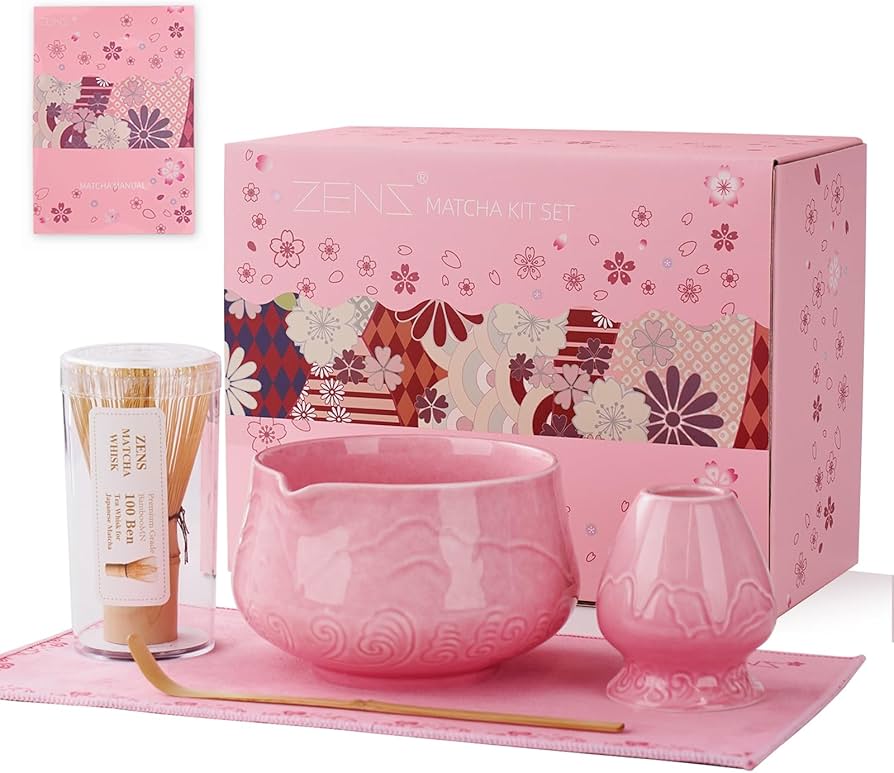 Amazon.com: ZENS Pink Matcha Set, Matcha Whisk Set Includes