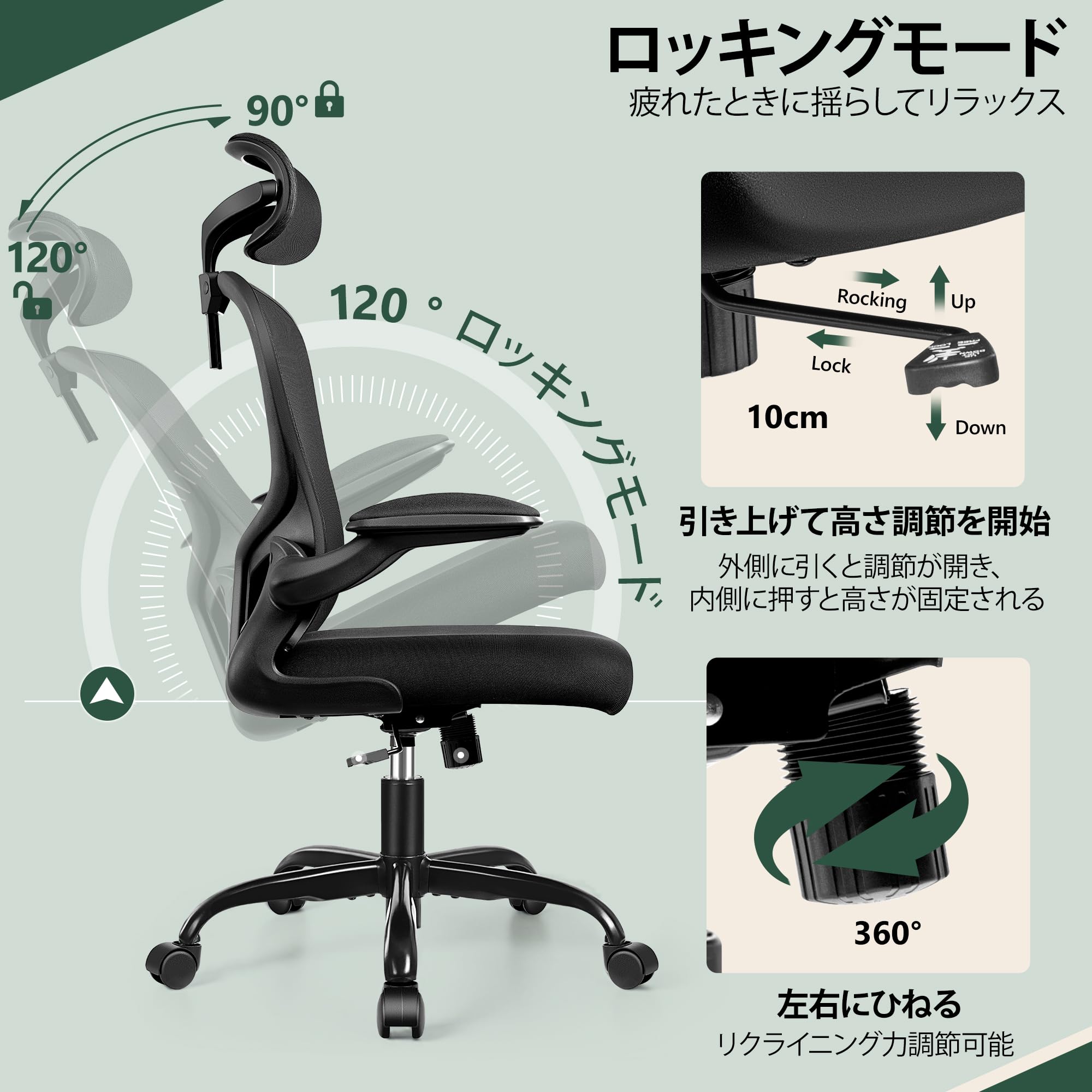 Amazon.co.jp: FelixKing オフィスチェア 人間工学 疲れない デスク