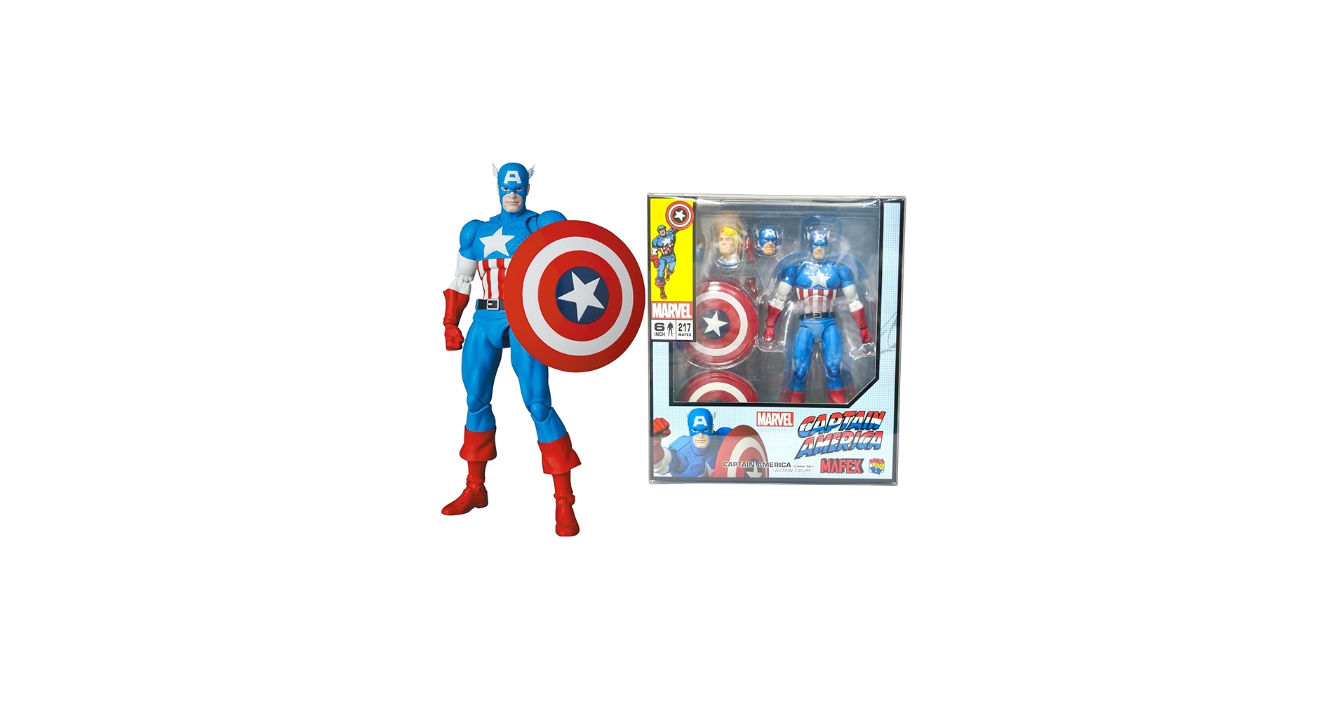 Amazon.com: MEDICOM Toy MAFEX Captain-America(Comic Ver.) Action