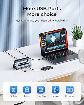 Amazon.com: RayCue USB-C Docking Station for MacBook Pro/Air, Dual