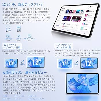 Amazon.co.jp: タブレット 12インチ Android14 G99 Hitabt P30A 20GB+