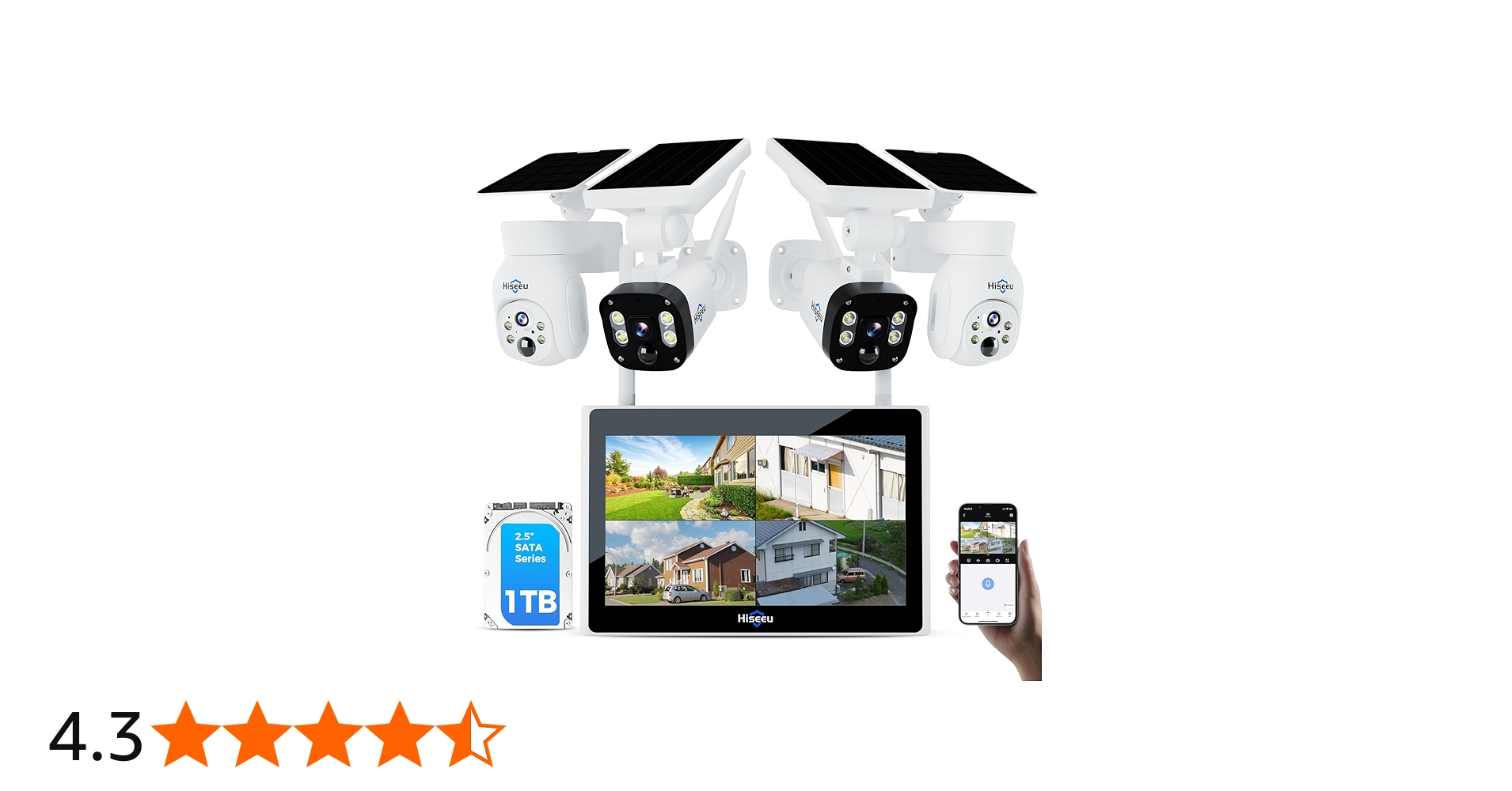 Amazon.co.jp: 【400万画素・360° PTZ機能搭載・電源不要】Hiseeu