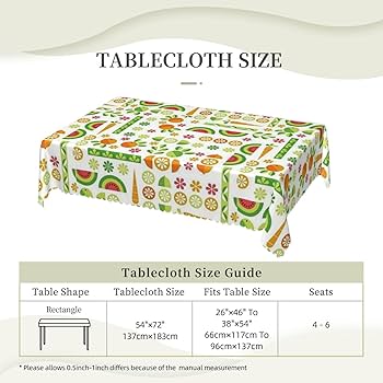 Amazon｜野菜＆果物 テーブルクロス、長方形 テーブルカバー 撥水