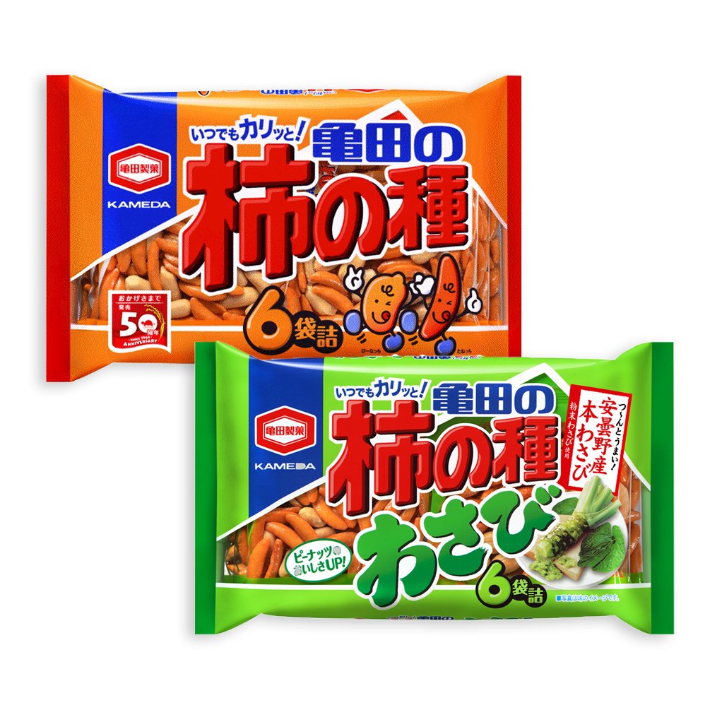 Amazon.com: Normal and Wasabi Flavor Set of Kameda Kakinotane Rice