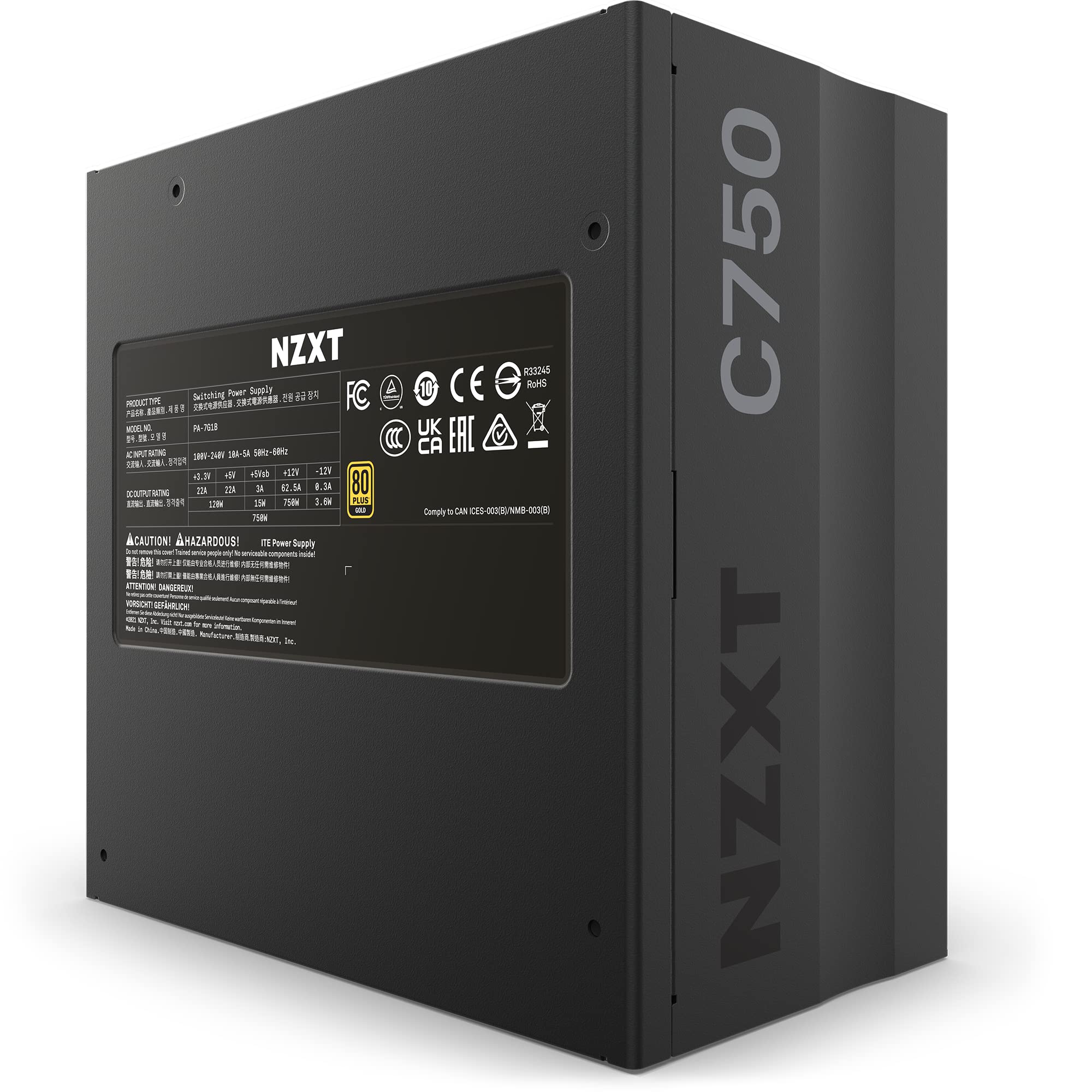 Amazon.co.jp: NZXT C750 PC Power Supply Unit 750W 80PLUS Gold 2022