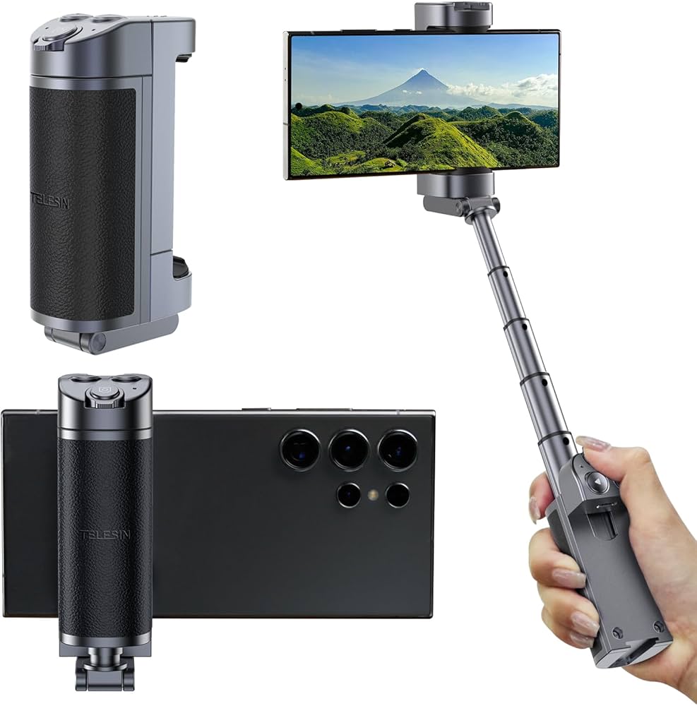 Amazon | TELESIN 多機能スマホグリップ 自撮り棒 三脚 一脚