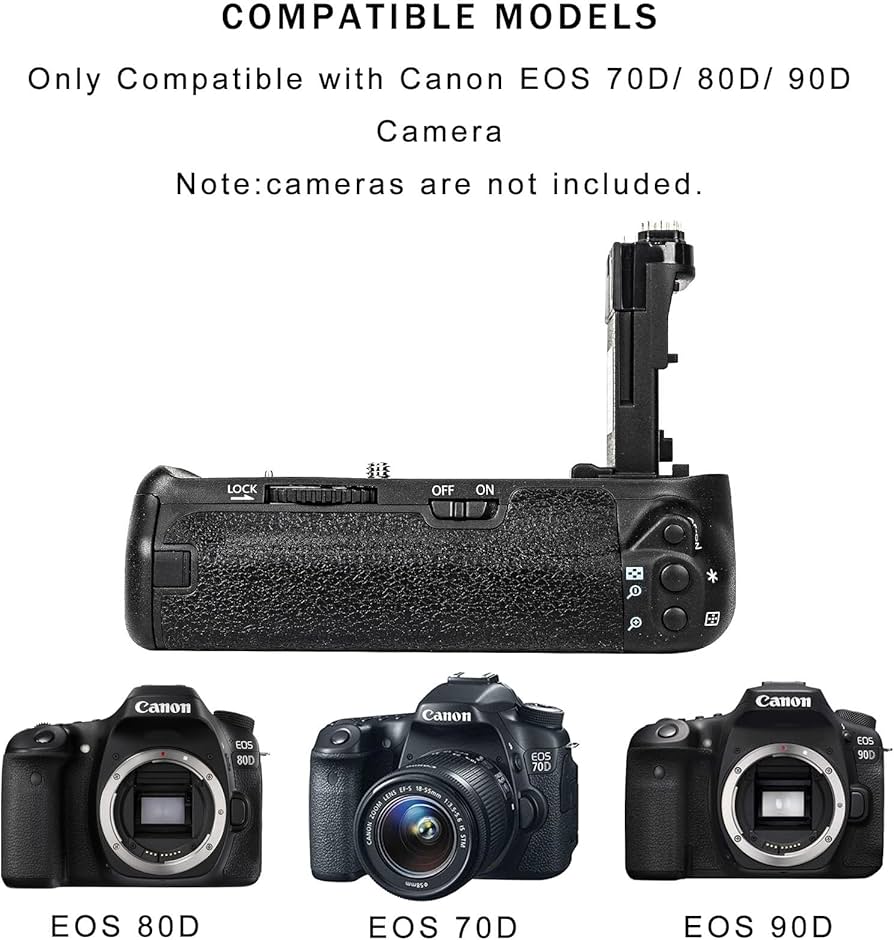 Amazon.com : BG-E14 Battery Grip for Canon EOS 70D/80D/90D DSLR