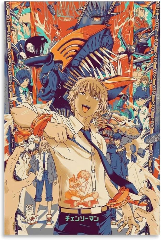 Amazon.co.jp: チェンソーマン ウォールアート キャンバス 印刷 画像