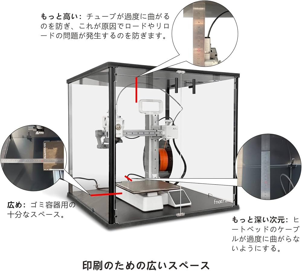 Amazon.co.jp: FNATR 3Dプリンターエンクロージャー Bambu Lab A1 Mini