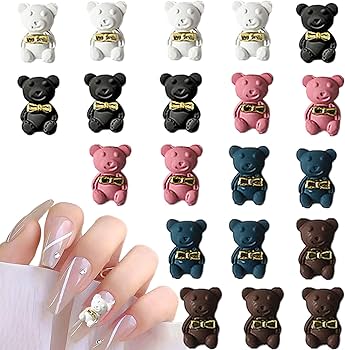 Amazon.co.jp: TUUWAI ネイルパーツ くま 20個セット クマ ネイル