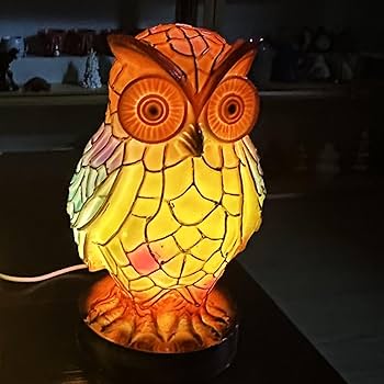 Amazon.co.jp : Yinhamnl レトロ ステンドグラス フクロウ ナイト