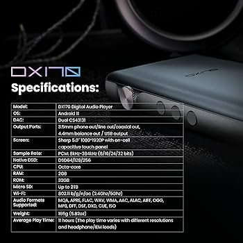 Amazon.com: iBasso DX170 High-Performance Digital Audio Player, Hi