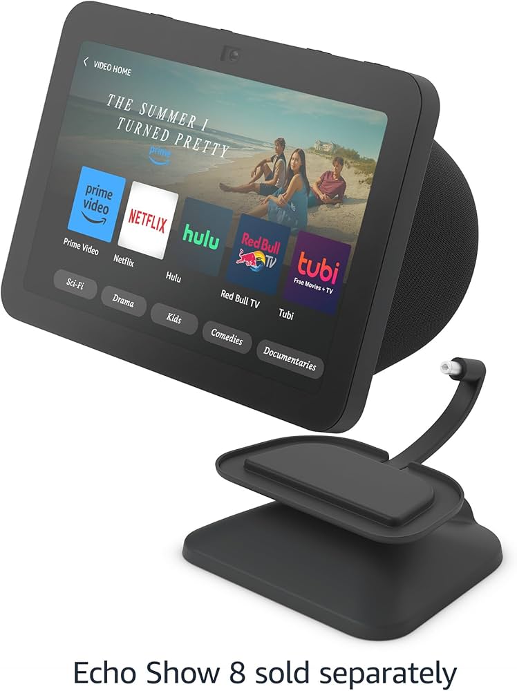 Echo Show 8 Adjustable Stand with USB-C Charging Port | Glacier