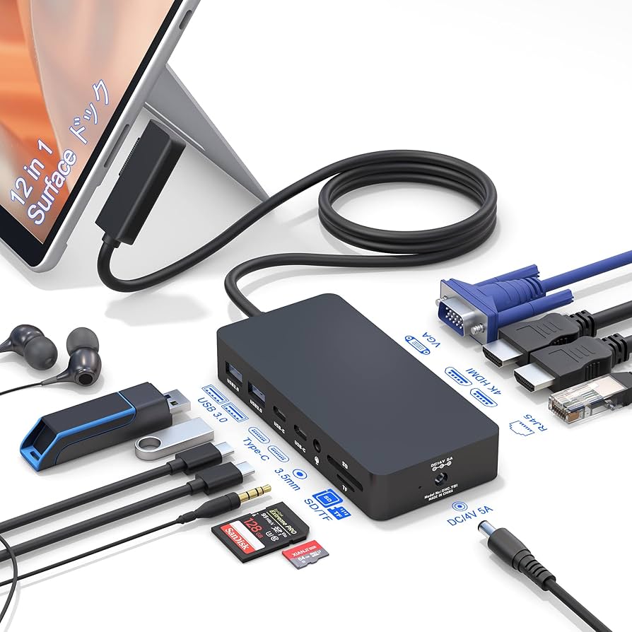 Amazon.co.jp: Surface ドッキングステーション12-in-1トリプル