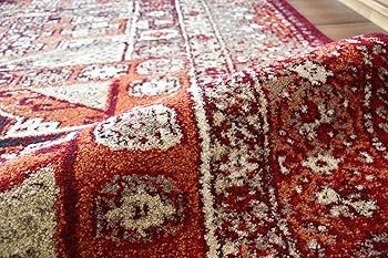 Amazon | ラグ ヴィンテージ 絨毯 おしゃれ 赤系 じゅうたん 200x290cm