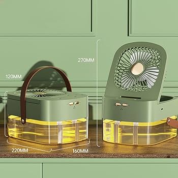 ✳️卓上冷風機 リモコン付き USBデスクトップ冷却ファン 木目