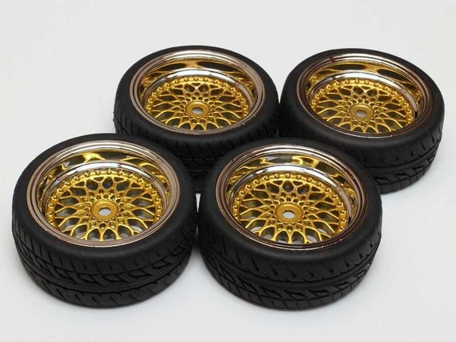 Amazon | 1/10ツーリングカー用 タイヤ組込み済み ゴールドメッシュ激