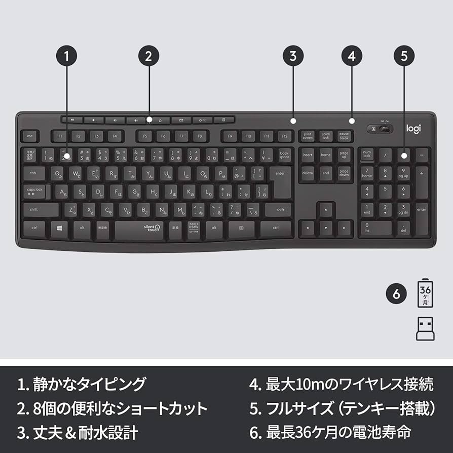 Amazon.co.jp: ロジクール ワイヤレスマウス キーボード セット