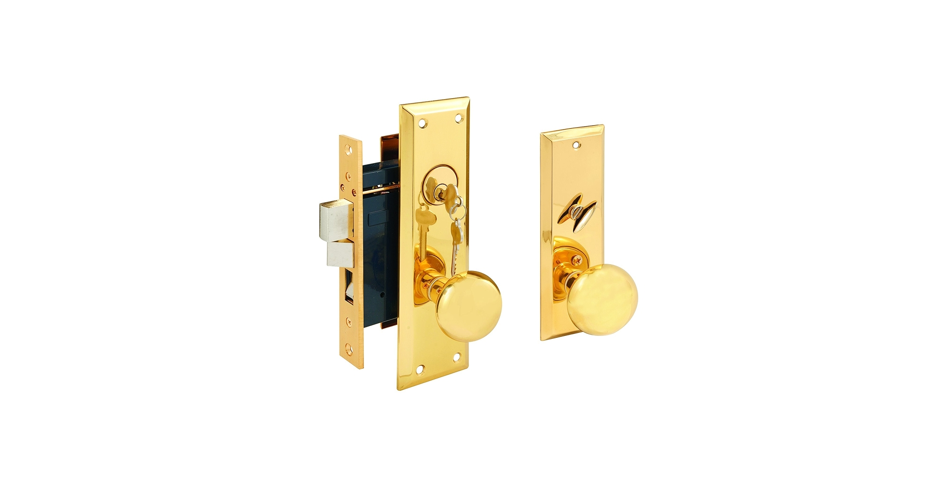 Segal SE 26010 Mortise Lock Set, Brass Right Hand, 2-1/2 In