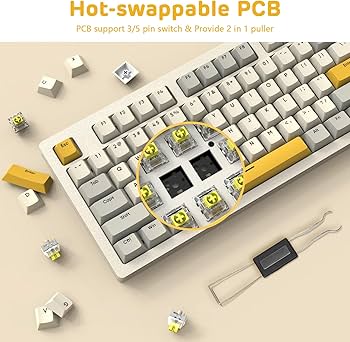 Amazon.com: A.JAZZ AKC087 Wireless Gaming Mechanical Keyboard,Tri