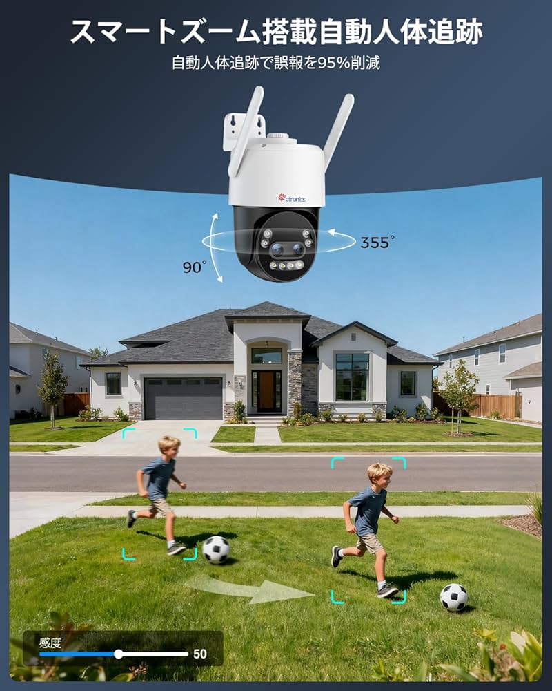 Amazon.co.jp: 【4K 10倍ハイブリッドズーム】Ctronics 防犯カメラ