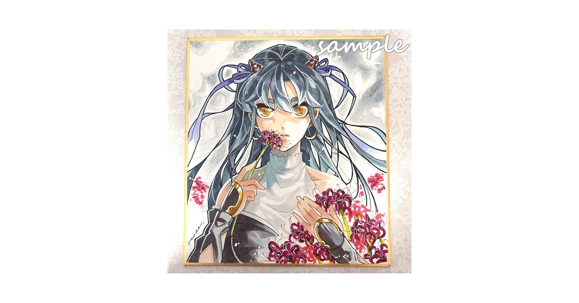 m*o様 手描きオリジナル アナログイラスト【中色紙】 【お正月】 m*o様