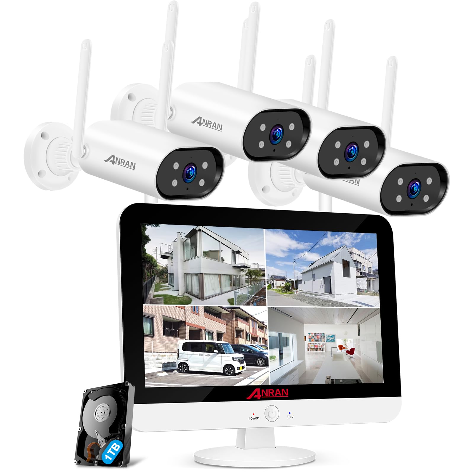 Amazon.co.jp: 【500万画素・13インチ液晶モニター搭載】ANRAN 防犯