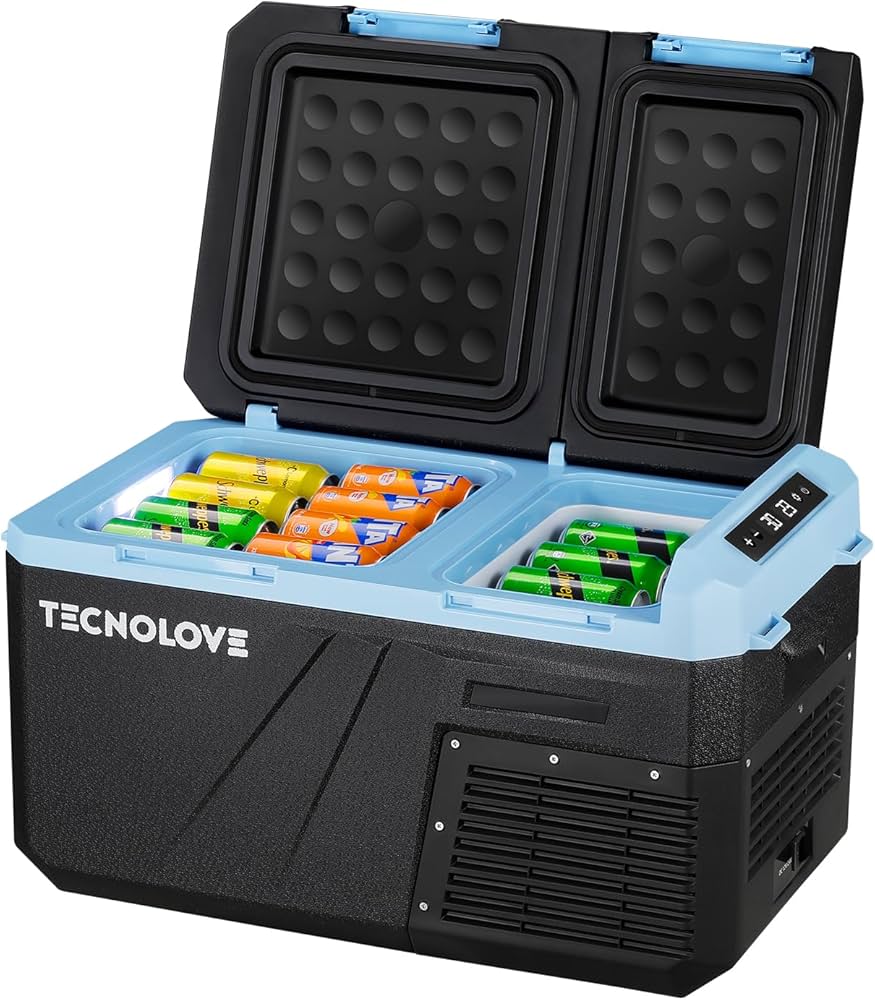Amazon.com: Tecnolove 25L Car Refrigerator Freezer, 27QT Dual Zone