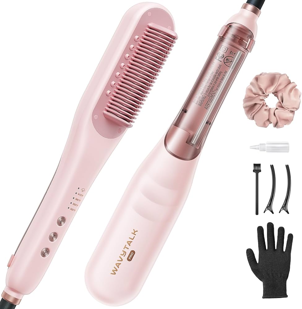 Amazon.com : Wavytalk Pro Steam Hair Straightener Brush, Steamline