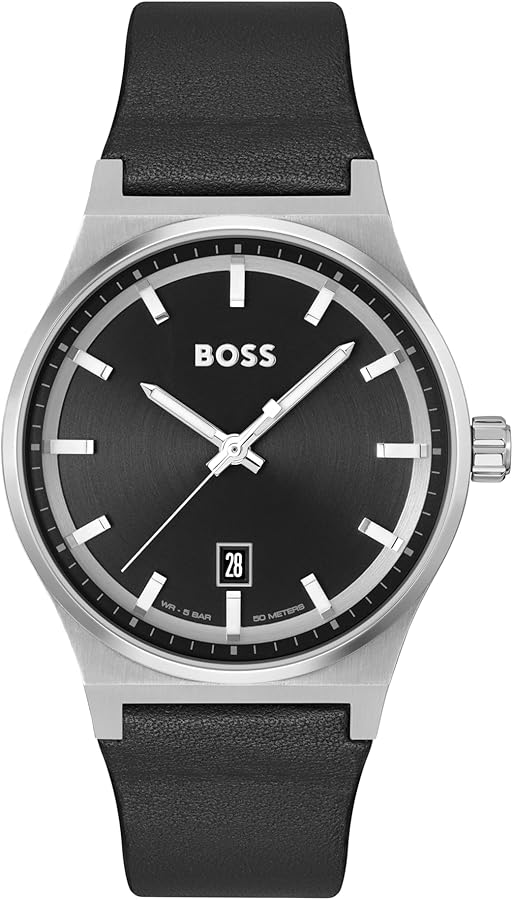 Amazon.com: BOSS Men's Candor Stainless Steel Case and Black