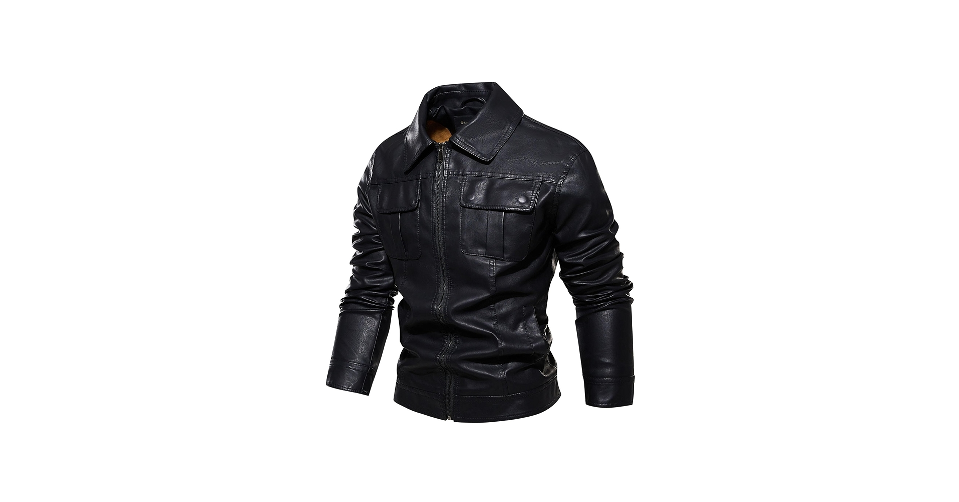 Men's Vintage Faux Leather Jacket Windproof Motorcycle Bomber