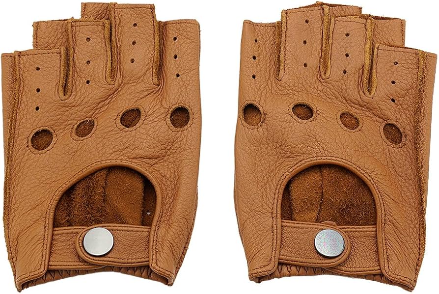 Amazon.co.jp: HK ディアスキン ライディング レザーグローブ ハーフ