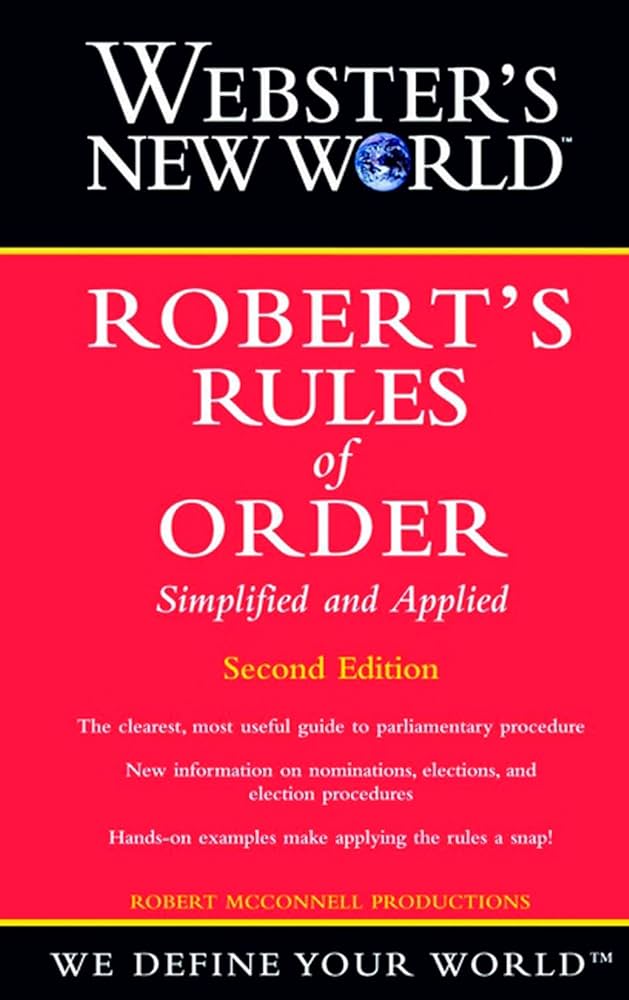 Webster's New World Robert's Rules of Order Simplified and Applied