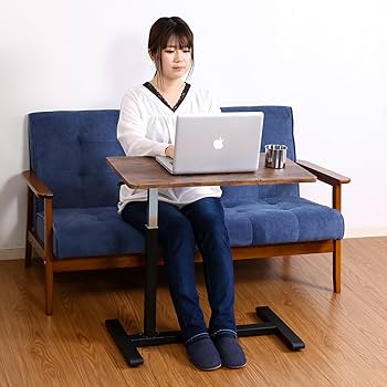 Amazon｜不二貿易 昇降式テーブル サイドテーブル 幅70×奥行40×高さ