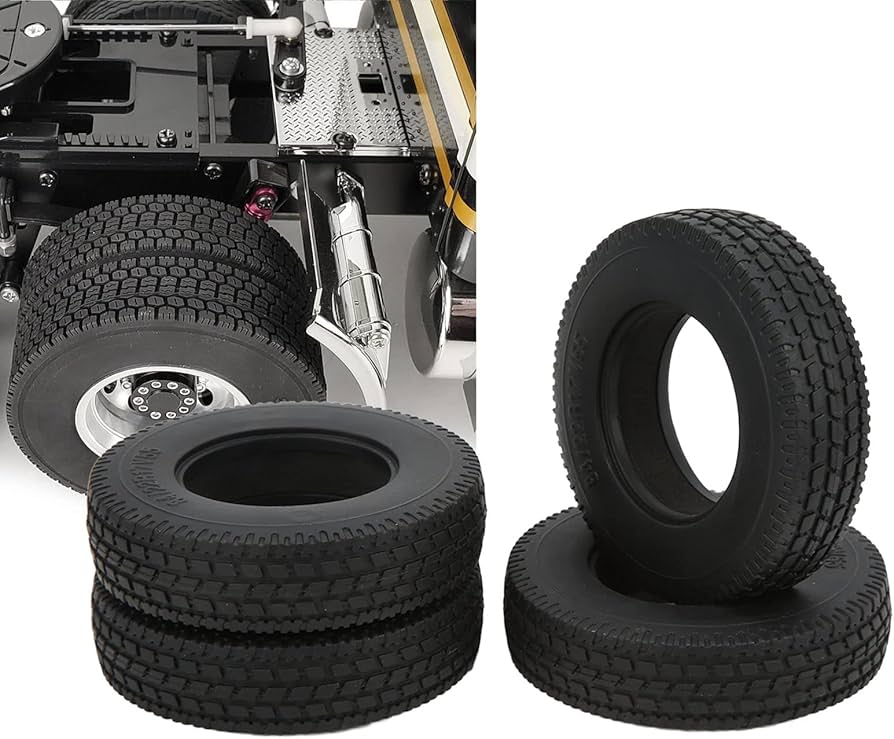 Amazon.co.jp: RC 22mm幅ホイールタイヤ、タミヤ1/14RCトレーラー用の