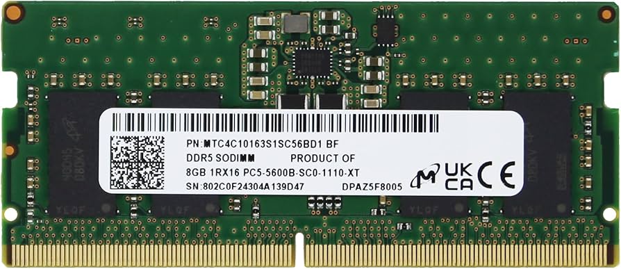 Mic(Micron) Original 8GB (1x8GB) DDR5 5600MHz PC5-44800 SODIMM