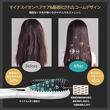 Amazon | 【2022斬新な色】ヒートブラシ ストレート ブラシアイロン